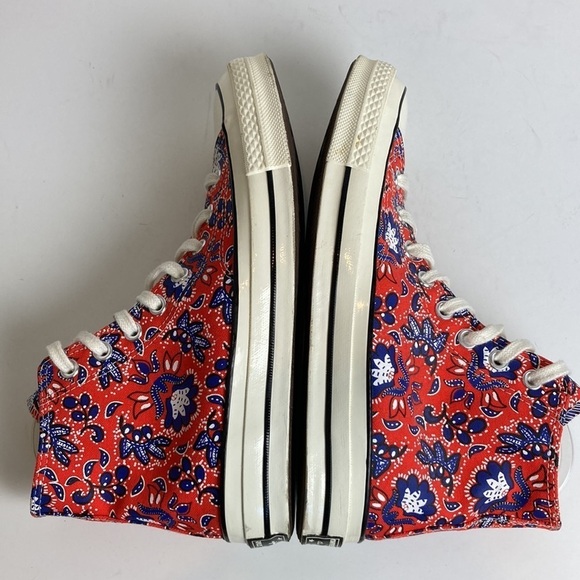 Converse Chuck 70 High 'Paisley Habanero Red' Floral Sz 9 Elevated Basic Casual - Picture 15 of 16